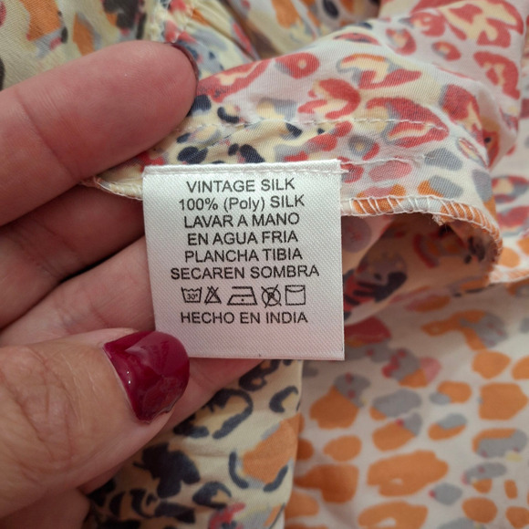 NWT Luisa smocked puff sleeve poly silk strapless dress size M/L - Picture 6 of 8
